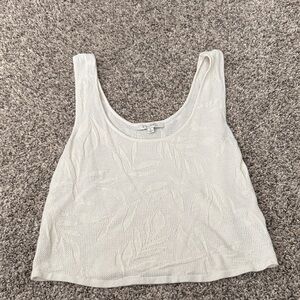Sleeveless White Textured Knit Tank Top - Unknown Brand